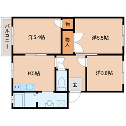 大和朝倉駅 徒歩1分 1階の物件間取画像